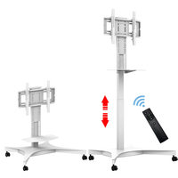 Soporte de TV Motorizado con Altura Ajustable, Carro de TV Eléctrico con Control Remoto y APP, Estructura de Acero Laminado en Frío, Carro de TV Móvil