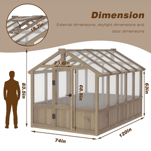 Invernadero para Plantas y Flores de Fácil Montaje, Estructura Ecológica de Madera y Metal con Techo Ventilado de Policarbonato - Product Image 2