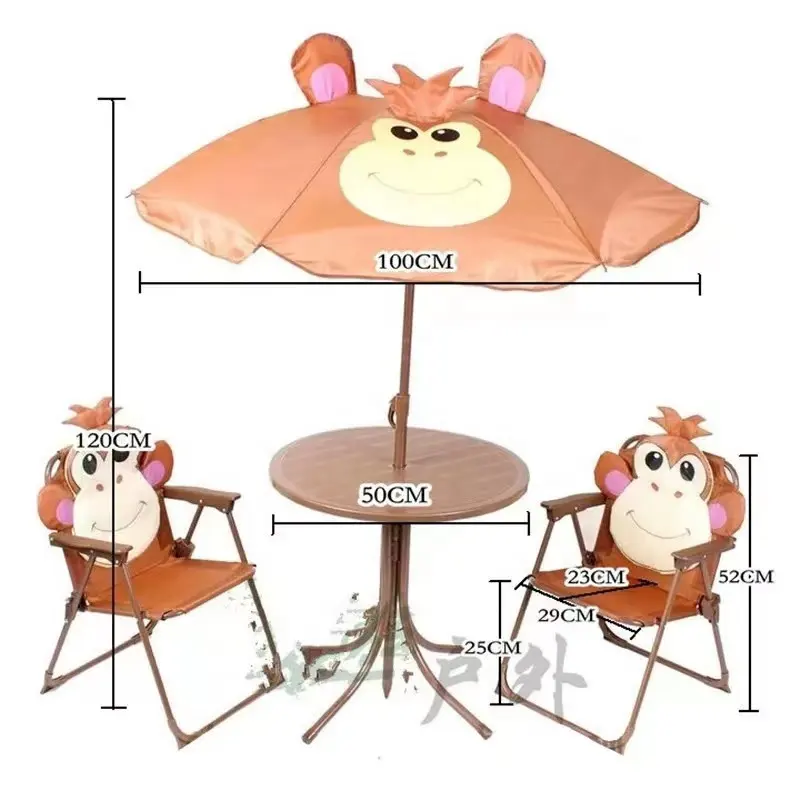 2024 Hot-selling Cute Folding Outdoor Leisure Children Cartoon Garden Camping Table and Chair Wholesale