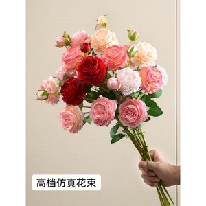 ดอกโบตั๋นประดิษฐ์ Kch ช่อดอกไม้ผ้าไหมสำหรับตกแต่งบ้าน จัดวางบนโต๊ะห้องนั่งเล่น - Product Image 2