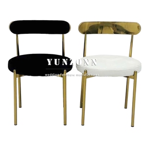 Precio al por mayor de alta calidad de la boda de oro usado asiento redondo de acero inoxidable sillas de comedor para alquiler - Product Image 1