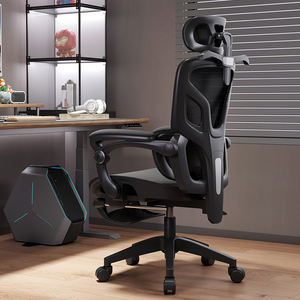 Chaise d'Ordinateur Inclinable Noire de Haute Qualité, Surdimensionnée, Pivotante en Maille, avec Support Lombaire Ergonomique, pour Conférence, Gaming et Bureau - Product Image 3