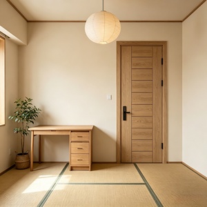 Puertas de Polímero y Madera Sólida de Lujo, Puerta Batiente de Alta Gama con Núcleo Sólido, Puerta de Entrada de Madera con Diseño Insonorizado para Villas, Hoteles y Escuelas - Product Image 5