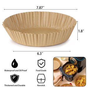 Air Fryer Disposable Paper Liners Non-Stick Parchment Paper 6.3inch/8inch Oven Microwave Safe Food Grade Material for <b>Baking</b> - Product Image 3