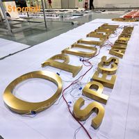 Enseigne LED rétroéclairée en métal brossé de qualité supérieure pour finition intérieure, conception personnalisée gratuite pour logo mural intérieur