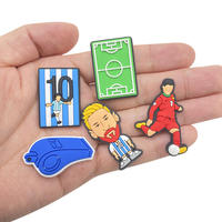 Accessoires de charme pour chaussures sur le thème de l'événement de football mondial, personnalisation, fabrication professionnelle, matériau PVC écologique, pour sabots et sandales unisexe