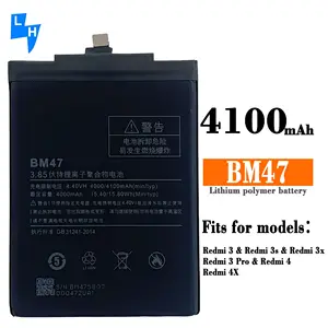 Orijinal 4100mAh kapasiteli yedek telefon pil BM47 Xiaomi Redmi için 3 3S 3X 3Pro 4X