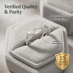 Anillo de Diamantes Trenzado de Oro de 18K de Alta Gama, Anillo de Bodas Entrelazado para el Mercado de EE. UU. y Reino Unido, Fabricante Personalizado - Product Image 3