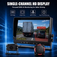 Moniteur DVR AHD 10,1 pouces avec écran partagé, détection IA BSD 4 canaux, détection humaine et véhicule, caméra de recul 1080P, kit alarme sonore et lumineuse pour VR