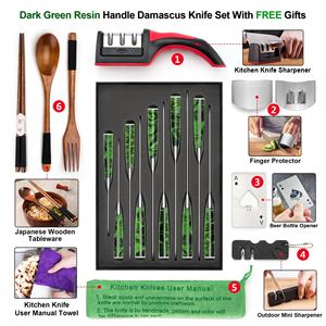 Patrón de flores de fantasía <span class=keywords><strong>9</strong></span> pulgadas 67 capas VG10 cuchillos de cocina japoneses Damasco acero maestro <span class=keywords><strong>Chef</strong></span> cuchillos Kiritsuke cuchillo - Product Image 4