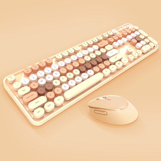 Fashion Mofii Sweet Wireless Keyboard and Mouse Set Girls Punk Keyboard Office Set