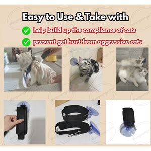 Noeud <span class=keywords><strong>de</strong></span> bain pour chat en nylon court, mains libres, fixation durable, <span class=keywords><strong>corde</strong></span> <span class=keywords><strong>de</strong></span> toilettage pour animaux <span class=keywords><strong>de</strong></span> compagnie avec ventouse - Product Image 6