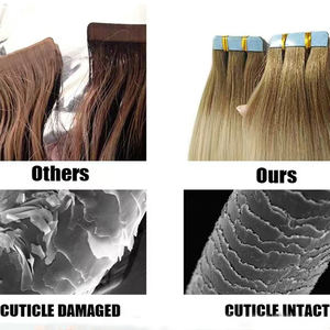 Extensions de cheveux invisibles à bandes adhésives AVIVA, prix d'usine, <span class=keywords><strong>100</strong></span>% cheveux humains vierges, pré-coupées, pour volume et longueur - Product Image 5