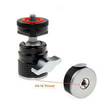 Mini tête de trépied rotative à 360 degrés en alliage d'aluminium avec vis 1/4" et adaptateur de montage fileté 3/8" pour appareil photo reflex numérique et monopode, charge maximale 3 kg