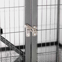 Grande cage à 2 niveaux pour cochon d'Inde et furet avec rampe, plateforme, hamac, plateau amovible et support à roulettes pour chinchilla