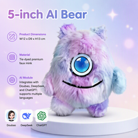 Boneka AI Cerdas Berbicara, Mainan Plush dengan Mata LED, Teman Emosional, Robot Hewan Peliharaan Elektronik, Musik dan Vokalisasi