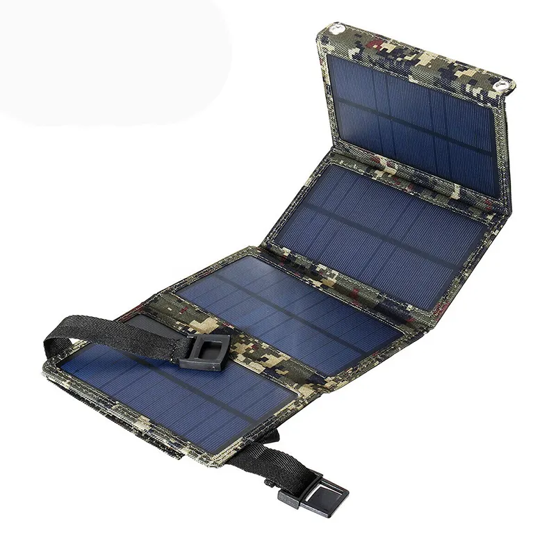 Polikristalin taşınabilir güneş battaniye 5V 20W Solar şarj cep telefonu için katlanır GÜNEŞ PANELI USB
