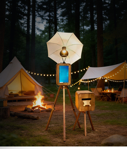 Nouvelle cabine <span class=keywords><strong>photo</strong></span> de mariage rétro double face en bois, compatible avec les supports d'<span class=keywords><strong>imprimante</strong></span> en bois, les flashs Godox et les enceintes Marshall - Product Image 1