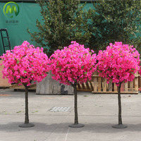 Pohon Bunga Bougainvillea Buatan Kustom Bahan PE Tahan Air Ramah Lingkungan Dekorasi Dalam & Luar Ruangan