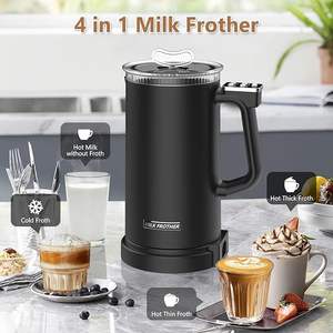 4 in 1 Milch auf schäumer Elektrischer Milch dampfer Schneebesen Leistungs starke automatische Latte Art Kommerzielle elektrische Milch auf schäumer maschine - Product Image 4