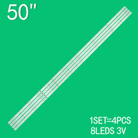 Barres de rétroéclairage LED RF AZ500030SE30, 4 pièces, 8 LED, IP20, pour réparation de téléviseurs 50 pouces, longueur 569 mm, efficacité lumineuse 140 lm