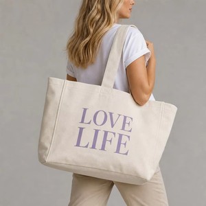 Reusable Cotton <b>Tote</b> <b>Bag</b> with Pockets Heavy Duty Large Capacity Canvas Shopping <b>Bag</b> for Women Beach <b>Travel</b> Picnic Work - Product Image 1