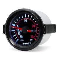 HD 52mm lensa asap Auto Tachometer LED putih 0-8000 RPM Meter mobil Boost Bar Psi vakum suhu air pengukur tekanan minyak