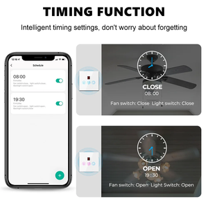 Interruptor táctil de luz de ventilador WiFi Smart Home con Red NFC 240V máx. Control de sincronización temporizado de voltaje y reglas de pared de idioma de la aplicación - Product Image 2