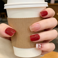 24 faux ongles de Noël rouges et roses à presser, motifs flocons de neige et rennes, pailletés, solides, réutilisables, avec colle, qualité salon DIY, ISO/GMPC/CE