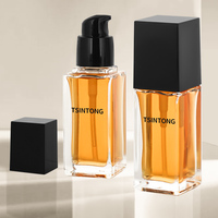 Bouteille de parfum en verre carrée de luxe de 30ml 50ml 100ml avec couvercle en marbre bouteille de parfum unique au fond de la montagne