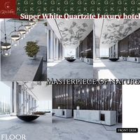 Comptoir de bar en marbre quartzite super blanc GOLDKING, marbre naturel adapté aux bars, décoration intérieure, bureaux, hôtels, centres commerciaux