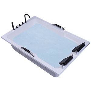 Luxus moderne einfache Einweichen Acryl Doppel badewanne freistehende rechteckige erwachsene weiße Badezimmer badewanne - Product Image 6