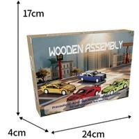 Puzzle 3D en bois Voiture de course à assembler soi-même Véhicule sportif Speed Pioneer avec impression SPORT Kit de construction de modèle STEM fait main