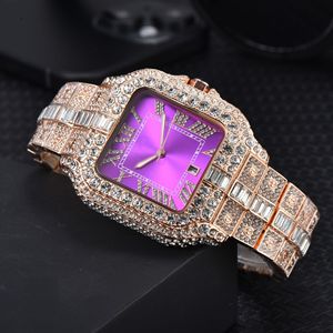 Orologio di Lusso Classico Quadrato con Diamanti, Tendenza Moda Uomo e Donna, Orologio al Quarzo Brillante con Moissanite - Product Image 5