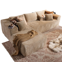 2025 MYUZ contemporain modulaire en forme de L sectionnel canapé ensemble nuage Design réglable Chaise longue velours salon éponge