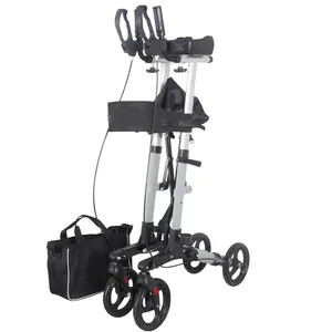 Andador plegable portátil ligero, andador con reposabrazos acolchado, para discapacitados, nuevo diseño