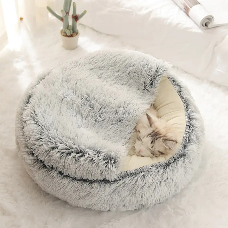 Круглая половина упаковки кошачье гнездо для домашних животных Питомник глубокий сон Кристалл теплый Круглый Половина упаковки кошачий наполнитель