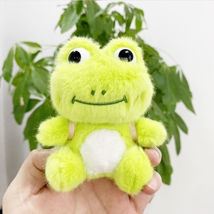 Sáng Tạo Mặt dây chuyền sang trọng ba lô với màu xanh lá cây ếch búp bê sinh viên dễ thương xe Keychain rửa gấu cung cấp - Product Image 2