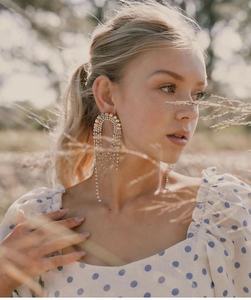 Pendientes Versátiles para Vestido de Fiesta o Boda, Estilo Europeo Americano, Nueva Serie de Cadena con Garras, Diseño Exagerado con Diamantes de Imitación, Moda - Product Image 3