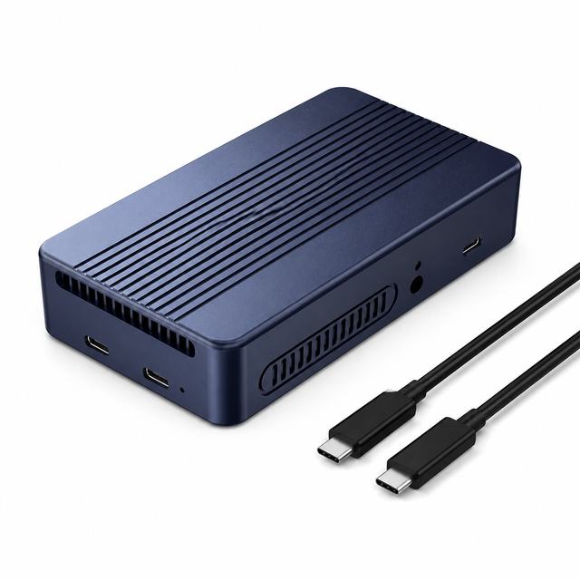 SEVEV NVMe SSD Enclosure USB-C 3.2 40Gbps Aluminum External Hard Drive Case with Cooling Fins for M.2 2280 Thunderbolt