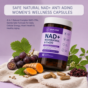 Hot Selling Bulk Dietary <b>Supplement</b> NAD Resveratrol CoQ10 Quercetin Curcumin Womens Cellular Energy Heart Health Capsules - Product Image 3