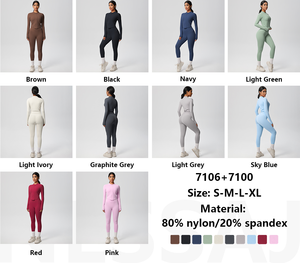 Completo <span class=keywords><strong>Sportivo</strong></span> da Donna per Fitness, Yoga e Palestra, <span class=keywords><strong>Set</strong></span> di <span class=keywords><strong>Abbigliamento</strong></span> Attivo 2 Pezzi con Leggings e Giacche, <span class=keywords><strong>Set</strong></span> Fitness da Palestra per Donna - Product Image 2