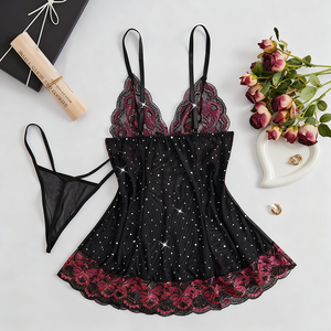 Pakaian dalam wanita, pakaian dalam wanita seksi renda Semi godaan bordir, Set Bra tipis - Product Image 5