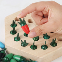 Juego de Memoria de Madera con Forma de Zanahoria para Niños, Rompecabezas Interactivo Educativo, Juguete Preescolar para Padres e Hijos