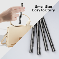 Ensemble de pinceaux à ongles professionnels Hechunzi avec embouts remplaçables en forme de bambou, corps entièrement métallique, pour la peinture au gel en salon