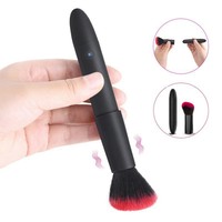Vibrateur portable en forme de pinceau de maquillage pour la masturbation féminine, jouet sexuel pour adultes, stimulateur clitoridien et du point G, masseur pour le plaisir