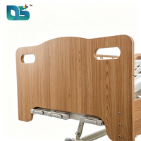 Lit d'hôpital manuel pliable en bois massif avec 3 fonctions de freinage, tête et pieds réglables, 2150*900*450-700mm, manivelles centrales en ABS pour chambre de patient