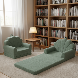 Sofá Convertible Moderno con Funda de Tela Lavable, Cómodo Sillón <span class=keywords><strong>Plegable</strong></span> para Dormitorio, Hospital, Niños Pequeños, Cómodo Reposapiés para Sala de Estar - Product Image 3