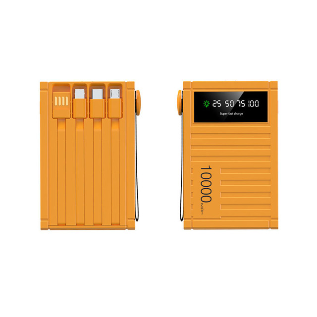 Latest Design 20000mAh Digital Screen Power Bank Fast Super Quick Charger Portable Mobile 10000mah with Built-in Cables