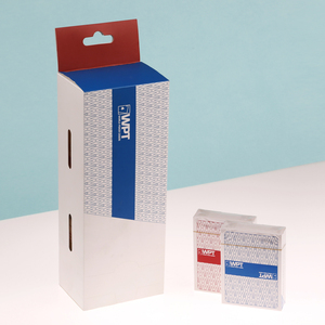 In Stock WPT Plastic <b>Playing</b> <b>Cards</b> Red and Blue Casino Standard Waterproof Poker Deck Box Packaging - Product Image 3